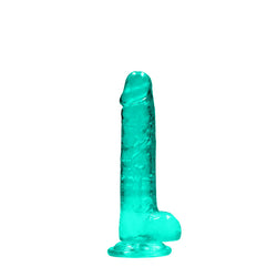 REALROCK 7'' Realistic Dildo With Balls - Turquoise 17.8 cm Dong