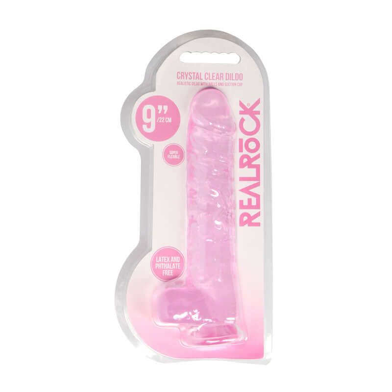 RealRock 9'' Realistic Dildo With Balls - Pink 22.9 cm Dong