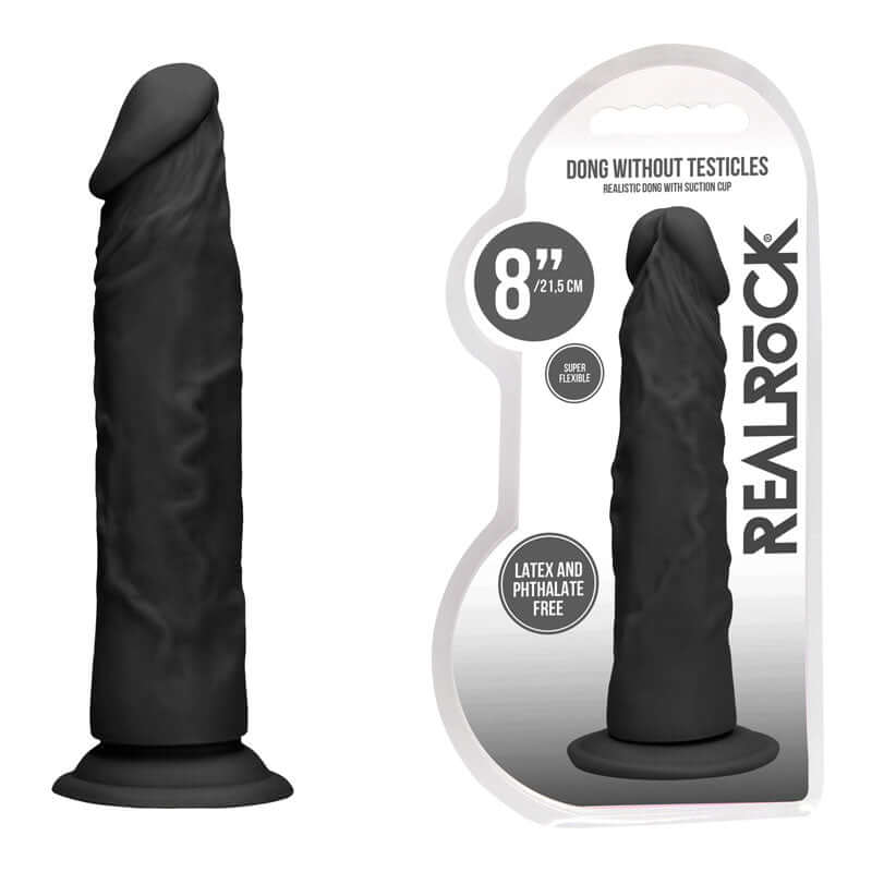 REALROCK 8'' Realistic Dildo - Black 20.3 cm Dong