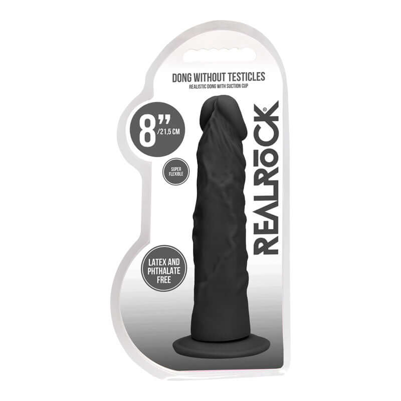 REALROCK 8'' Realistic Dildo - Black 20.3 cm Dong