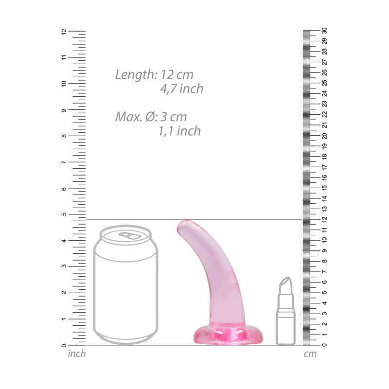 REALROCK Non Realistic Dildo With Suction Cup - 11.5 cm - Pink 11.5 cm Curved Pegging Dong