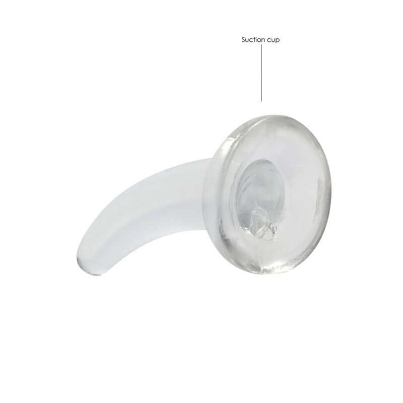 REALROCK Non Realistic Dildo With Suction Cup - 11.5 cm - Clear 11.5 cm Curved Pegging Dong