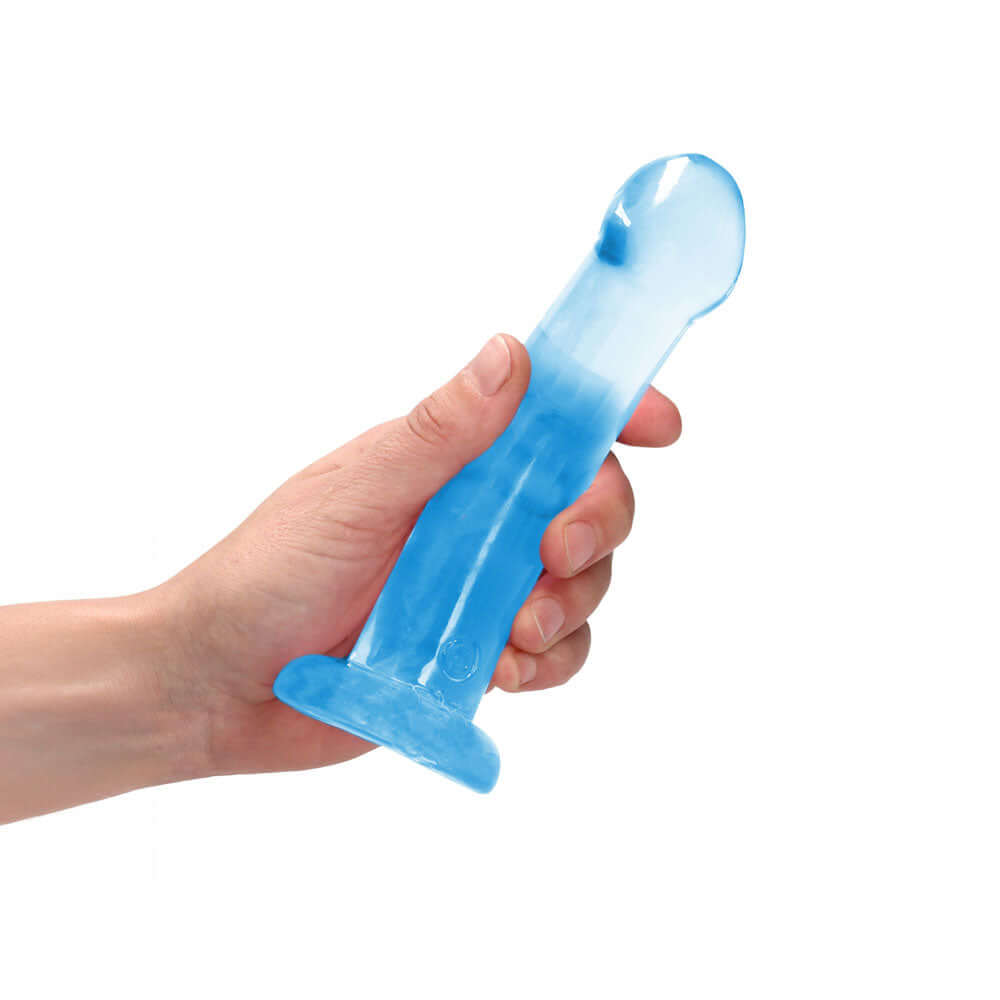 REALROCK Non Realistic Dildo With Suction Cup - 17 cm - Blue - Blue 17 cm Dong