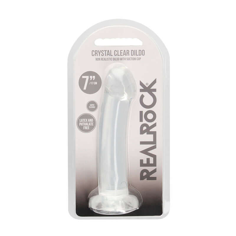 REALROCK Non Realistic Dildo With Suction Cup - 17 cm - Clear 17 cm Dong