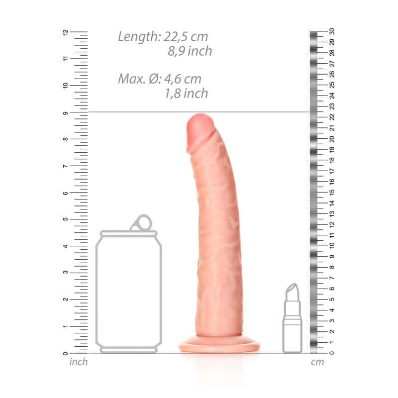 REALROCK Realistic Slim Dildo with Suction Cup 20.5 cm (8'') Dong