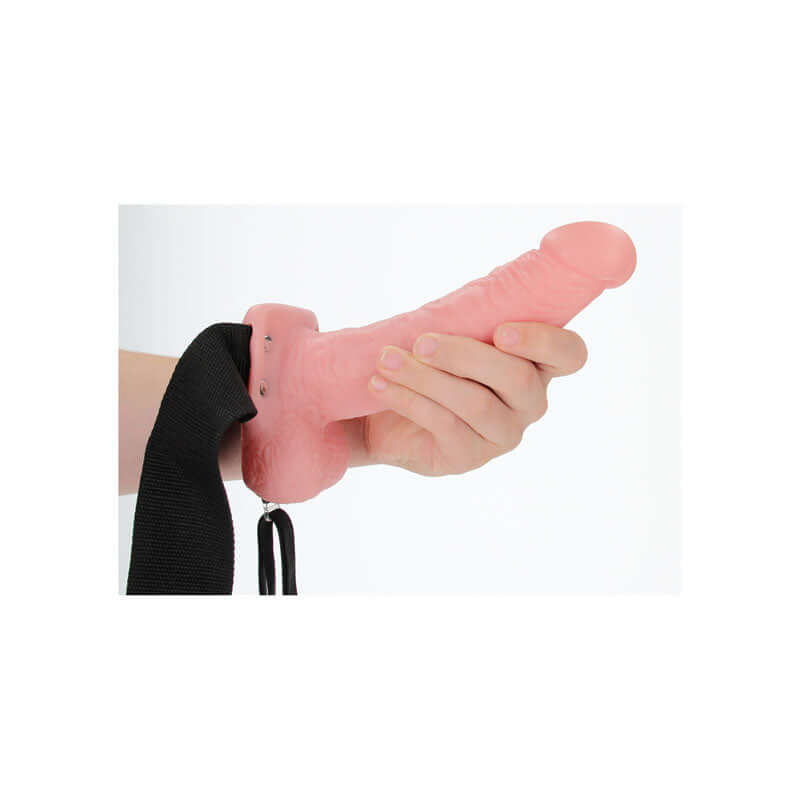 REALROCK Hollow Strap-On with Balls Flesh 18 cm