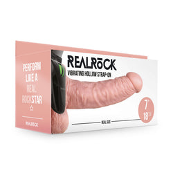 REALROCK Vibrating Hollow Strap on + Balls Flesh 18cm