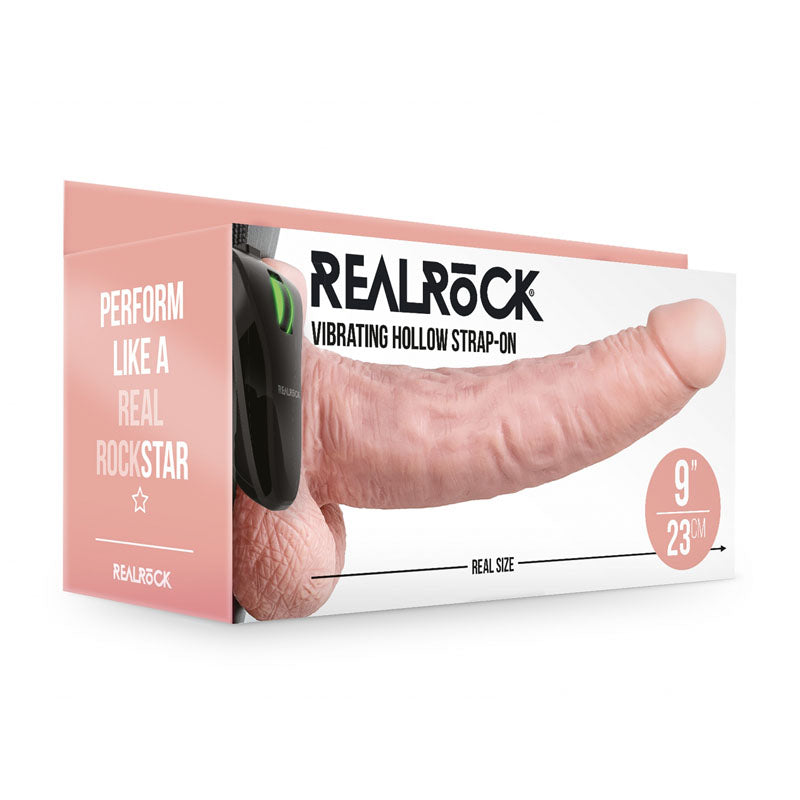 REALROCK Vibrating Hollow Strap-on + Balls 23cm