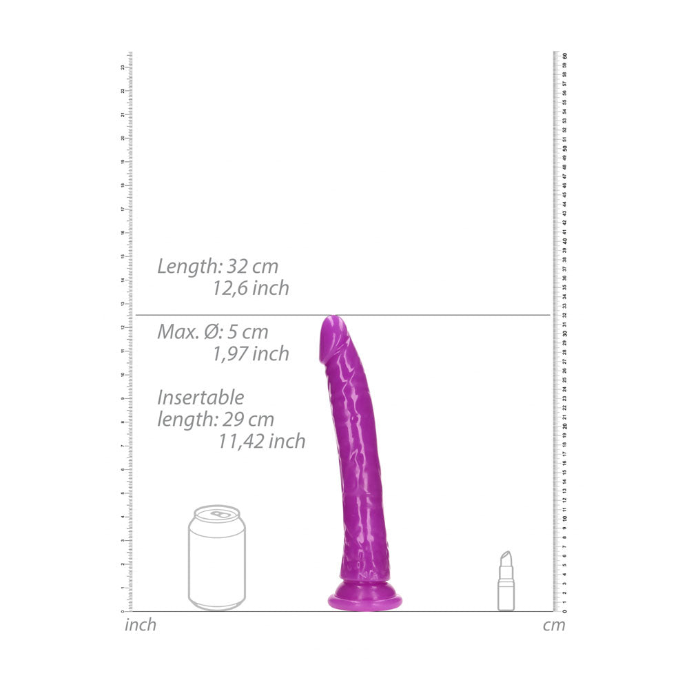 REALROCK 29 cm Slim Glow in the Dark Neon - Purple - Glow in Dark Purple 29 cm (11'') Dong