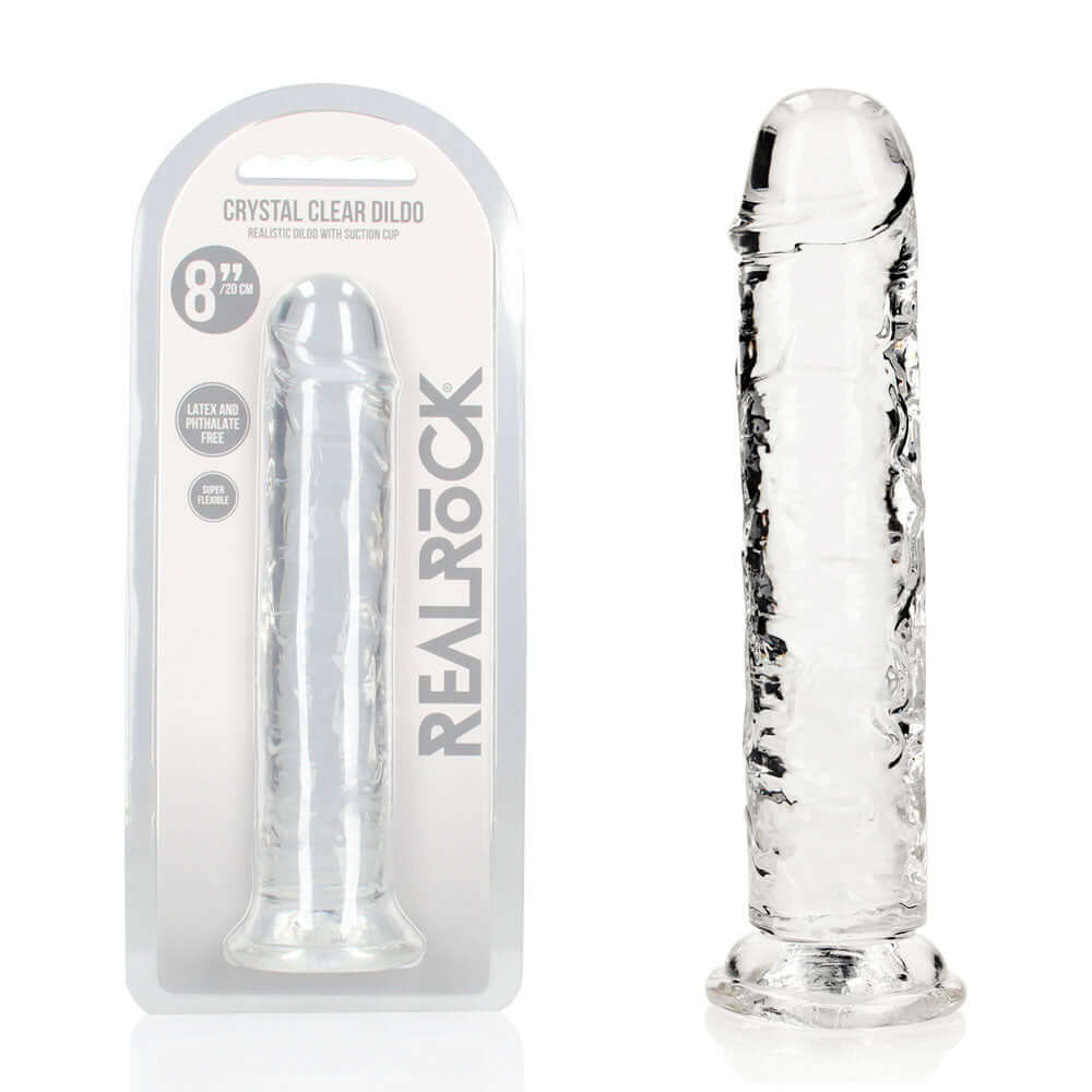 REALROCK 20 cm Straight Dildo - Transparent - Clear 20 cm (8'') Dong