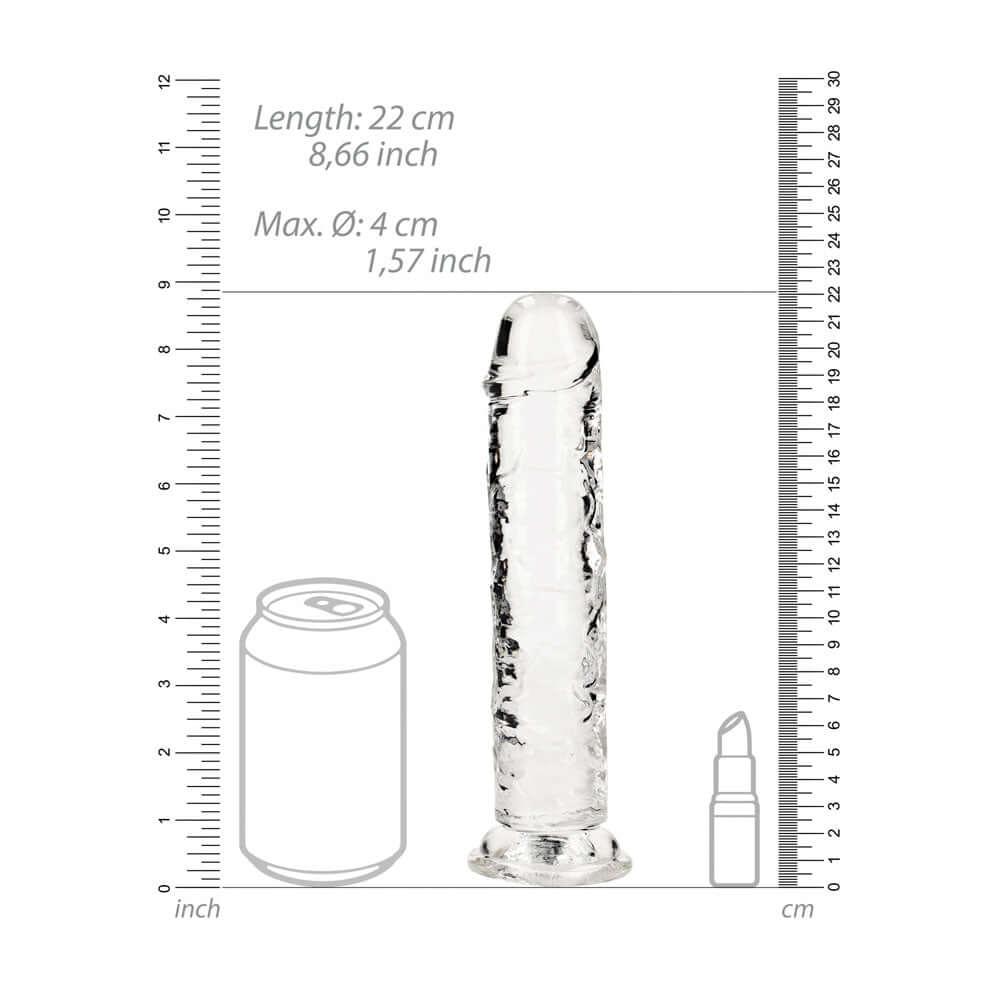 REALROCK 20 cm Straight Dildo - Transparent - Clear 20 cm (8'') Dong