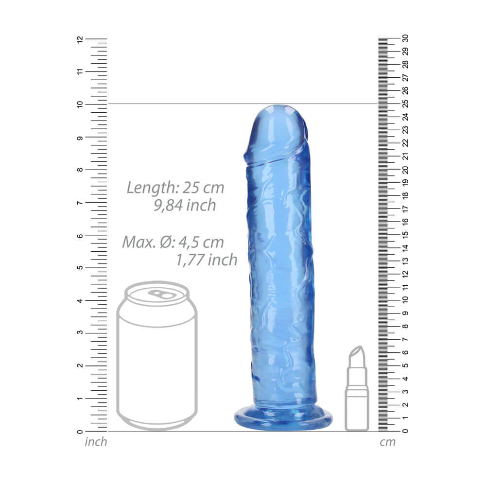 REALROCK 25 cm Straight Dildo - Blue - Blue 25 cm (10'') Dong