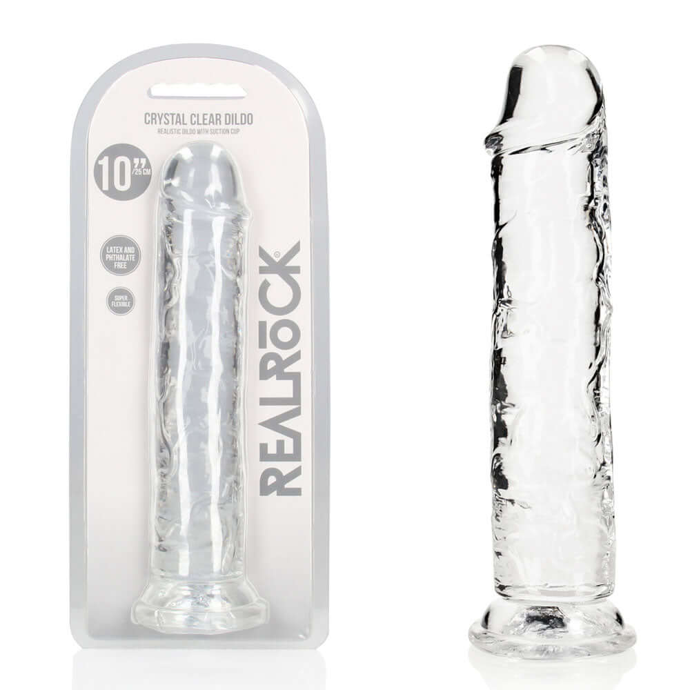 REALROCK 28 cm Straight Dildo - Transparent - Clear 28 cm (10'') Dong