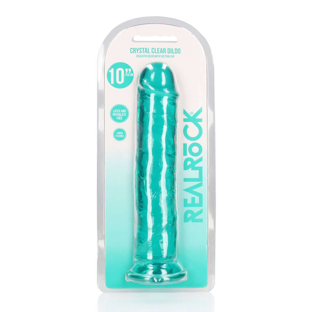 REALROCK 28 cm Straight Dildo - Turquoise - Turquoise 28 cm (10'') Dong