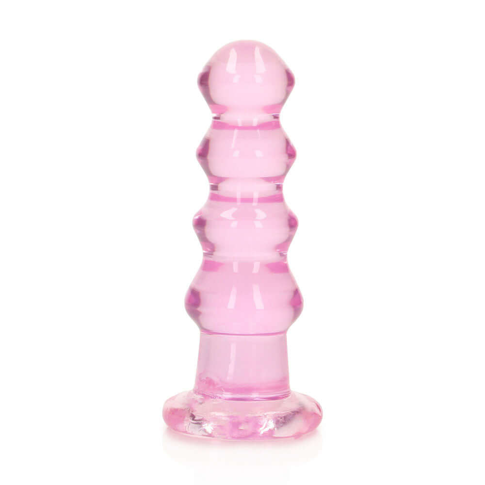 REALROCK 14 cm Curvy Anal Plug - Pink - Pink 14 cm (4.5'') Butt Plug