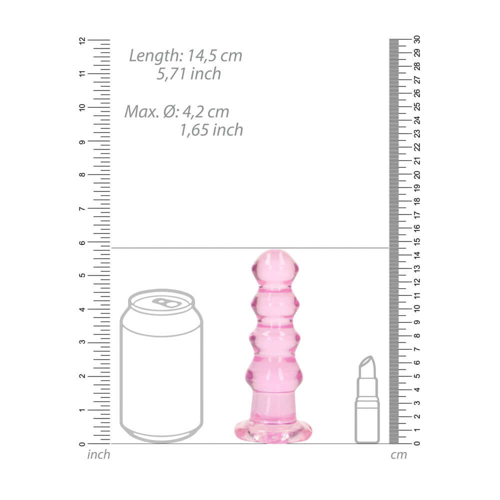 REALROCK 14 cm Curvy Anal Plug - Pink - Pink 14 cm (4.5'') Butt Plug