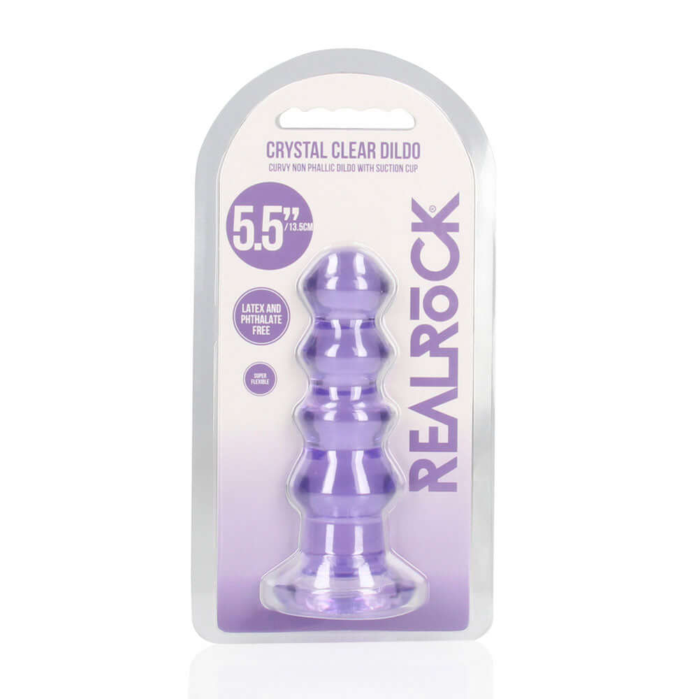 REALROCK 14 cm Curvy Anal Plug - Purple - Purple 14 cm (4.5'') Butt Plug