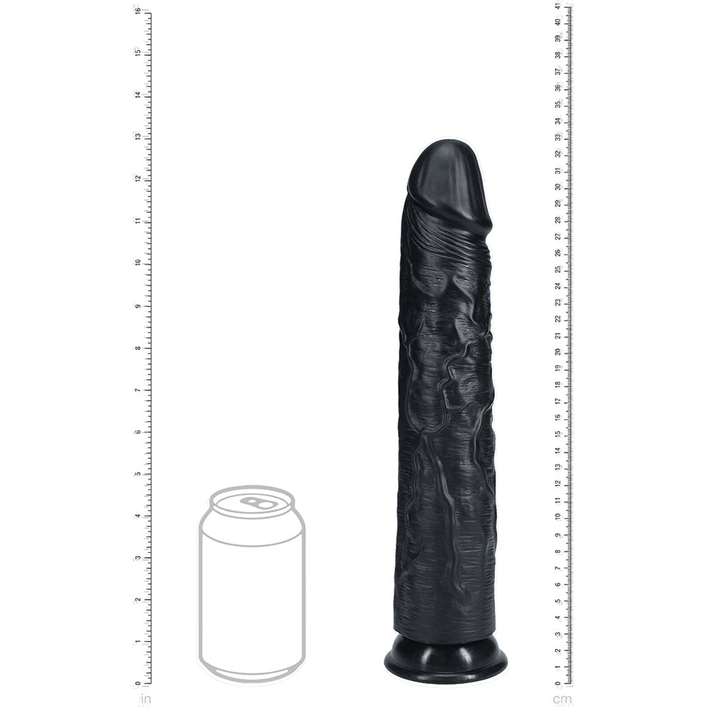 REALROCK 33cm Extra Long Dildo - Black - Black 33 cm (13'') Extra Long Dong