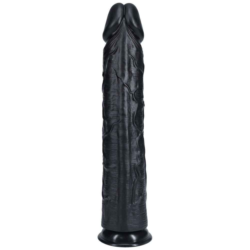 REALROCK 38cm Extra Long Dildo - Black - Black 38 cm (15'') Extra Long Dong