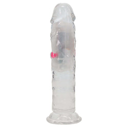 REALROCK 6'' No Balls Wireless Rechargeable LED Vibrating Dong - Clear with LED 16.5 cm USB Rechargeable Vibrating Dong with Remote