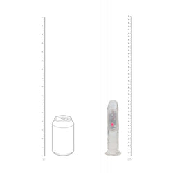 REALROCK 6'' No Balls Wireless Rechargeable LED Vibrating Dong - Clear with LED 16.5 cm USB Rechargeable Vibrating Dong with Remote