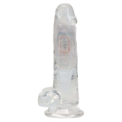 REALROCK 6'' with Balls Wireless Rechargeable LED Vibrating Dong - Clear with LED 16.2 cm USB Rechargeable Vibrating Dong with Remote