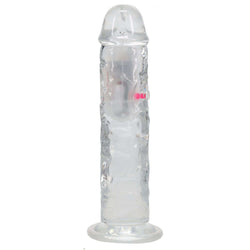 REALROCK 8'' No Balls Wireless Rechargeable LED Vibrating Dong - Clear with LED 22 cm USB Rechargeable Vibrating Dong with Remote
