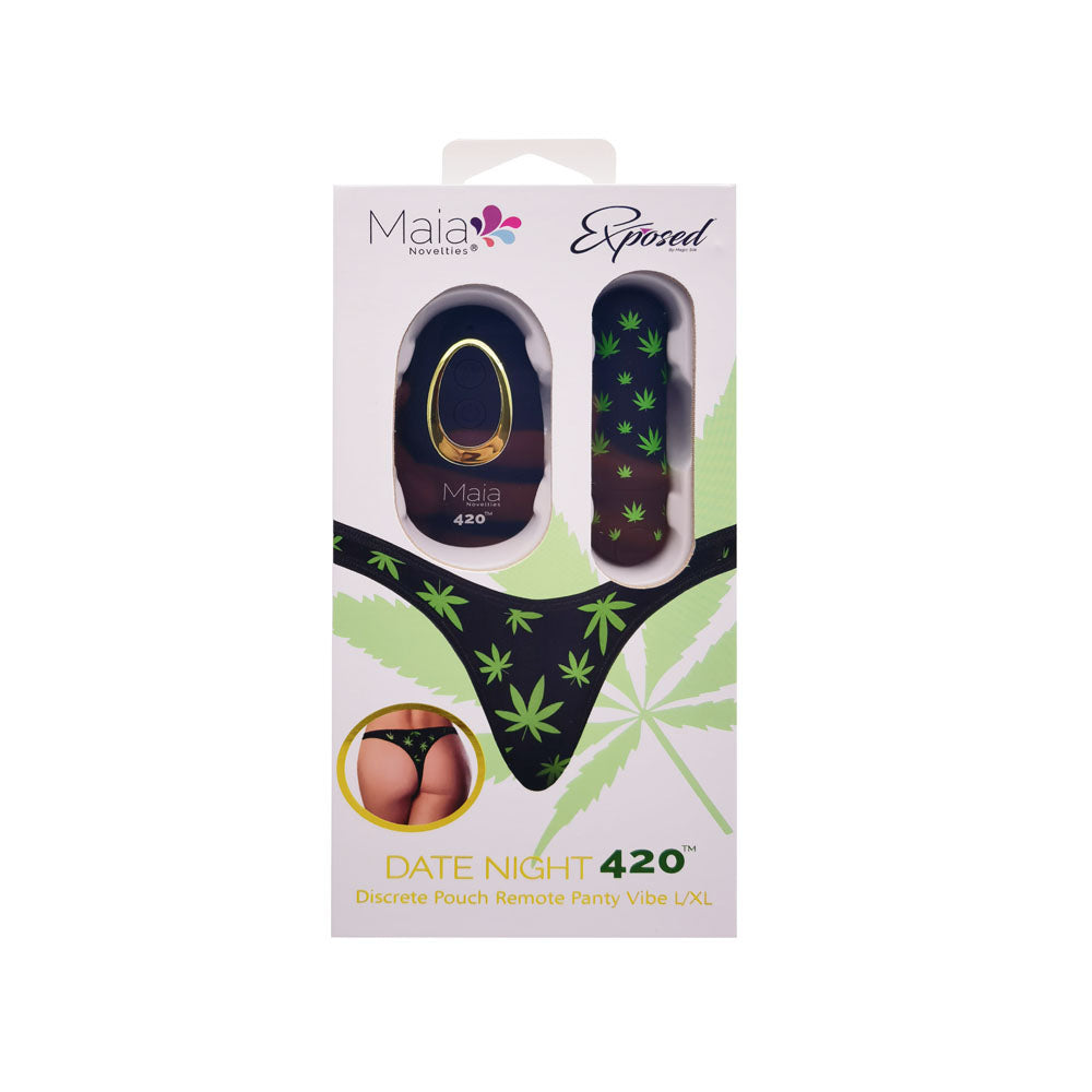 Maia DATE NIGHT 420 PANTY VIBE S/M with Black USB Rechargeable Bullet & Remote