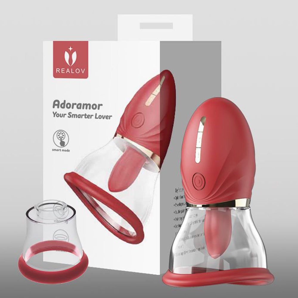 LuvPump Adoramor - Red USB Rechargeable Licking & Sucking Ladies Pump