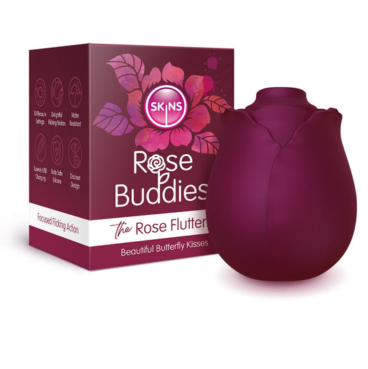 Skins Rose Buddies - The Rose Flutterz Purple Flicking Rose Stimulator