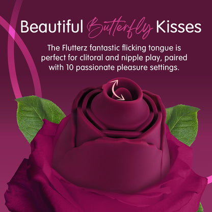 Skins Rose Buddies - The Rose Flutterz Purple Flicking Rose Stimulator
