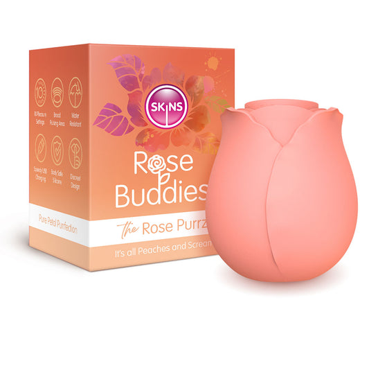 Skins Rose Buddies - The Rose Purrz Light Pink Pulsing Rose Stimulator