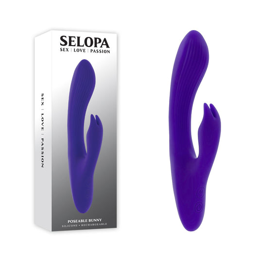 Selopa POSEABLE BUNNY Purple 21 cm Poseable Rabbit Vibrator