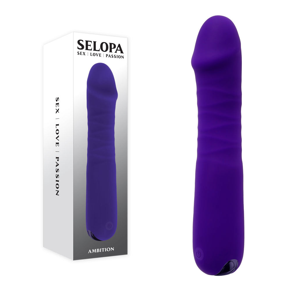 Selopa AMBITION - Purple 17 cm USB Rechargeable Thrusting Vibrator