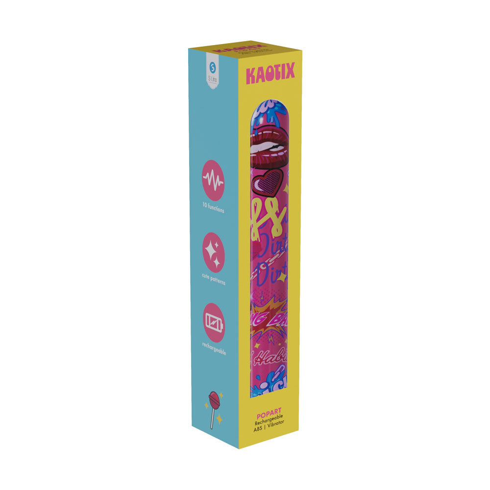S-LINE Kaotix Pop Art - Pink 17.8 cm USB Rechargeable Vibrator