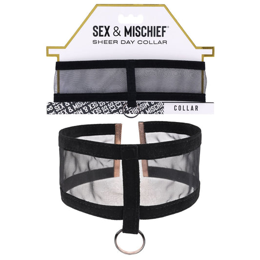 Sex & Mischief Sheer Day Collar Black
