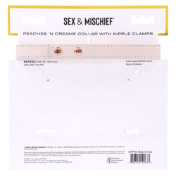 Sex & Mischief Peaches n CreaMe Collar with Nipple Clamps - Peach Nipple Restraints