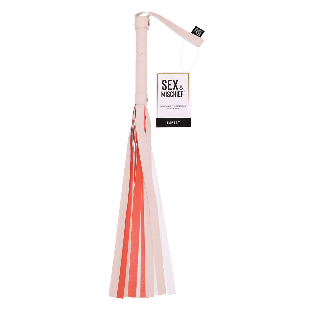 Sex & Mischief Peaches n CreaMe Stripe Flogger - Peach 80 cm