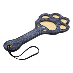 Sex & Mischief Cougar Paw Paddle - Navy Blue/Gold Spanking Paddle