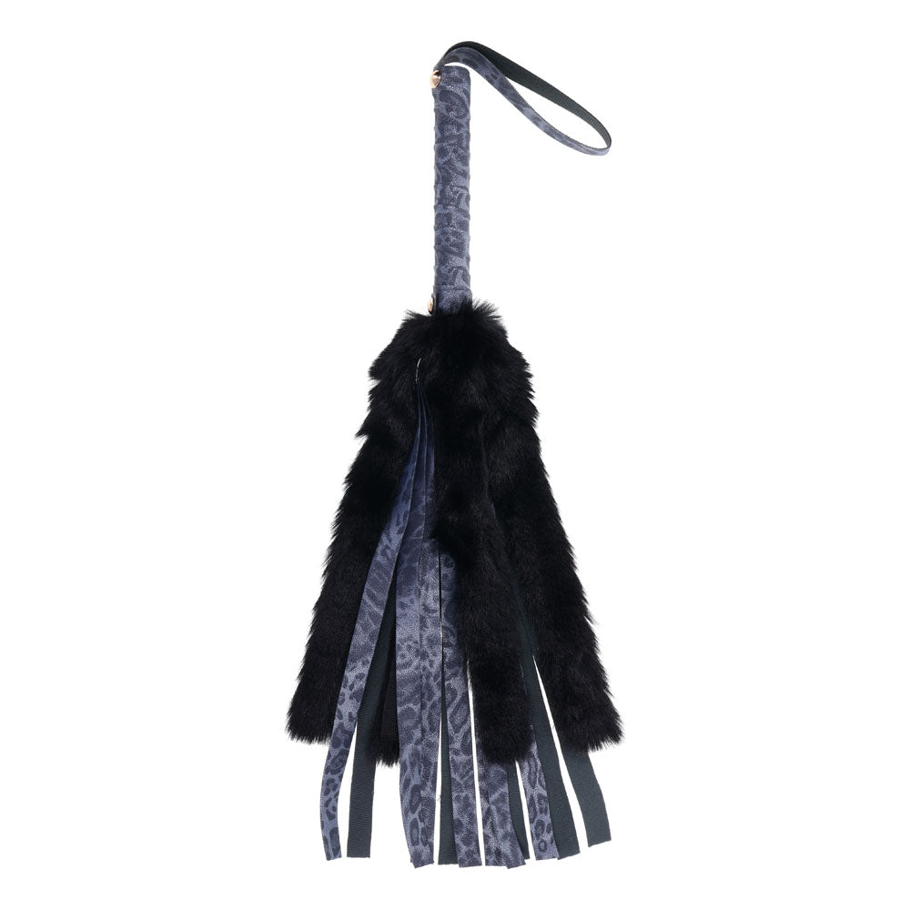 Sex & Mischief Cougar Faux Fur Flogger - Navy /Black