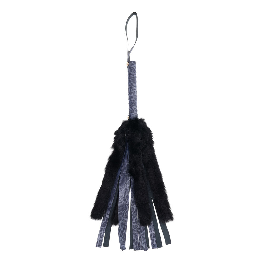 Sex & Mischief Cougar Faux Fur Flogger - Navy /Black