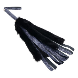 Sex & Mischief Cougar Faux Fur Flogger - Navy /Black