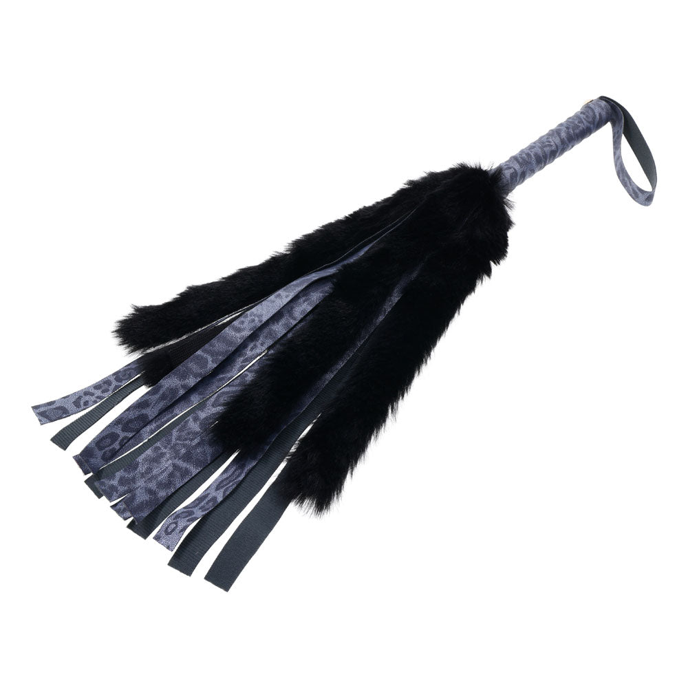 Sex & Mischief Cougar Faux Fur Flogger - Navy /Black