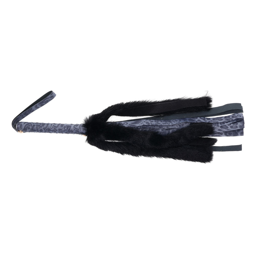 Sex & Mischief Cougar Faux Fur Flogger - Navy /Black