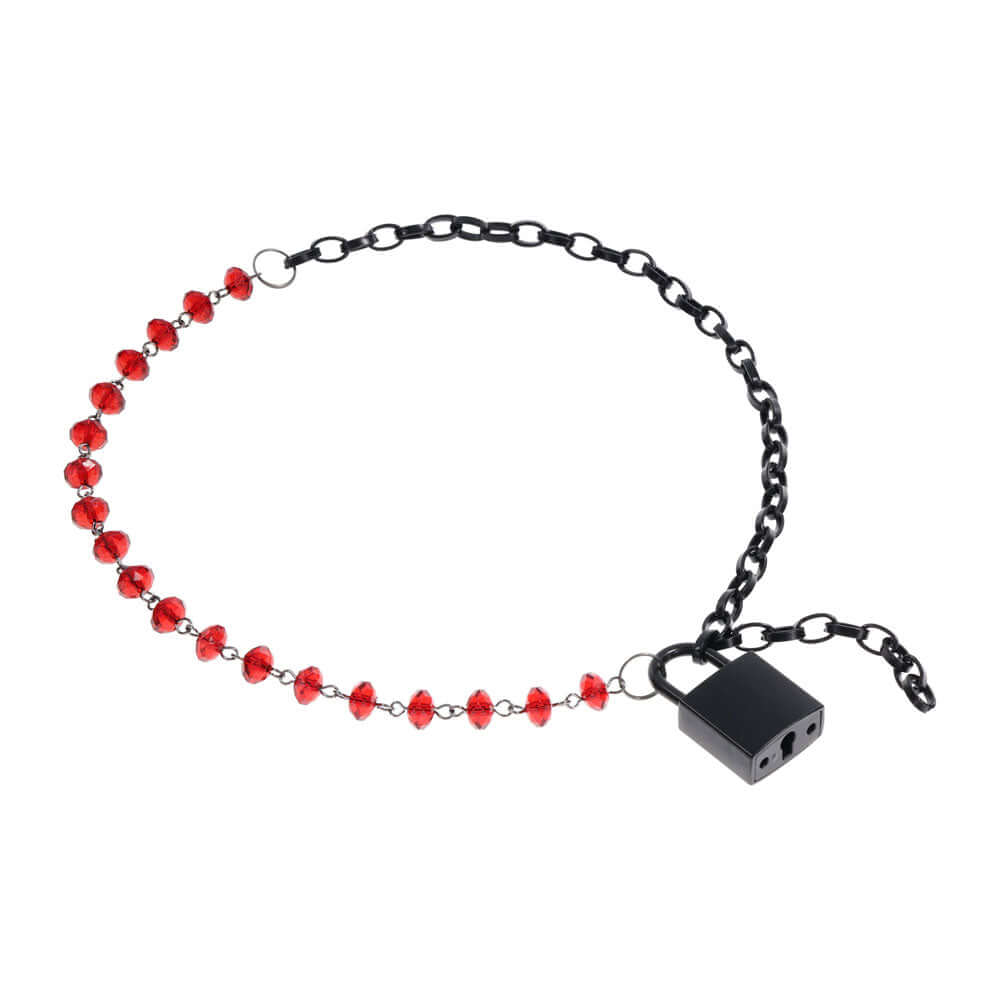 S&M Exs & Ohs Crystal Day Collar - Red/Black Collar Jewellery