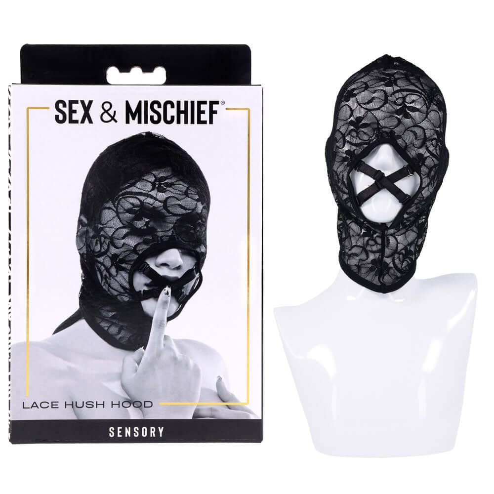 Sex & Mischief Lace Hush Hood - Black Hood