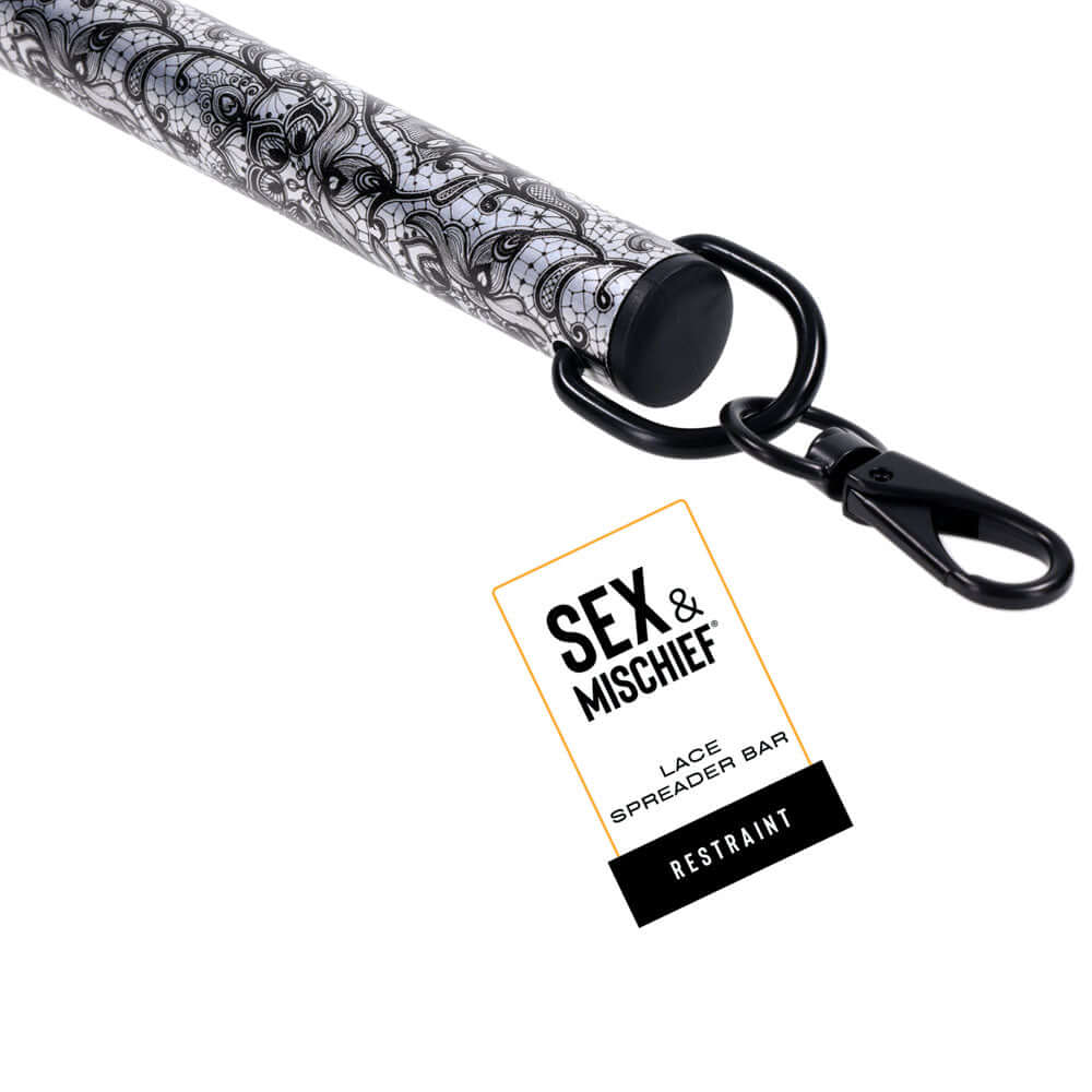 Sex & Mischief Lace Spreader Bar - Aluminium Restraint Bar
