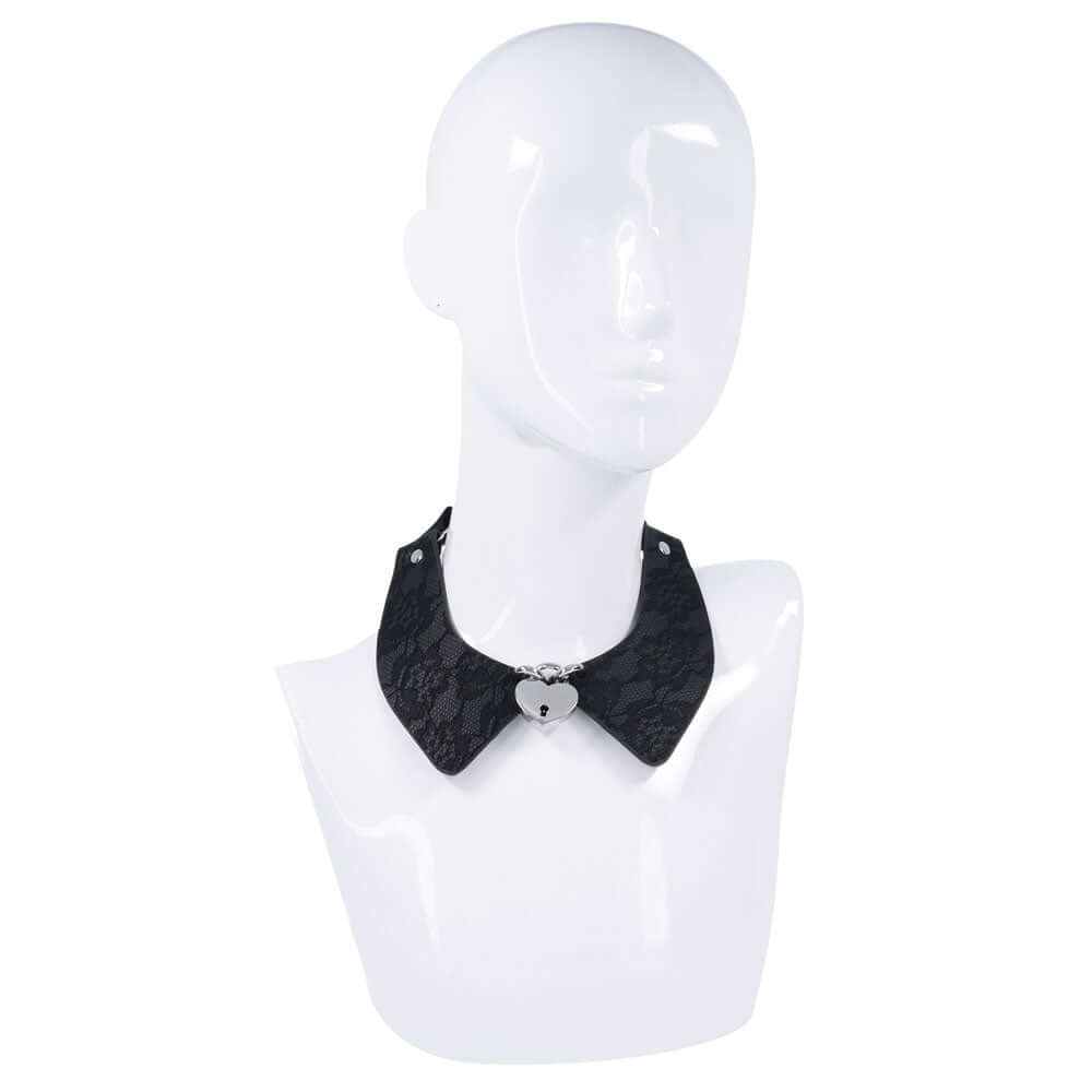 Sex & Mischief Heartbound Lace Day Collar - Black Submission Collar