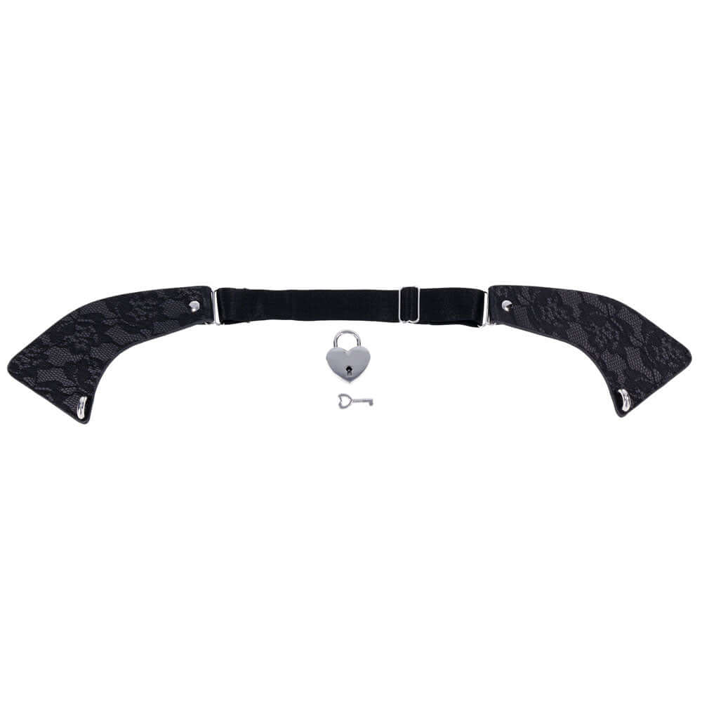 Sex & Mischief Heartbound Lace Day Collar - Black Submission Collar