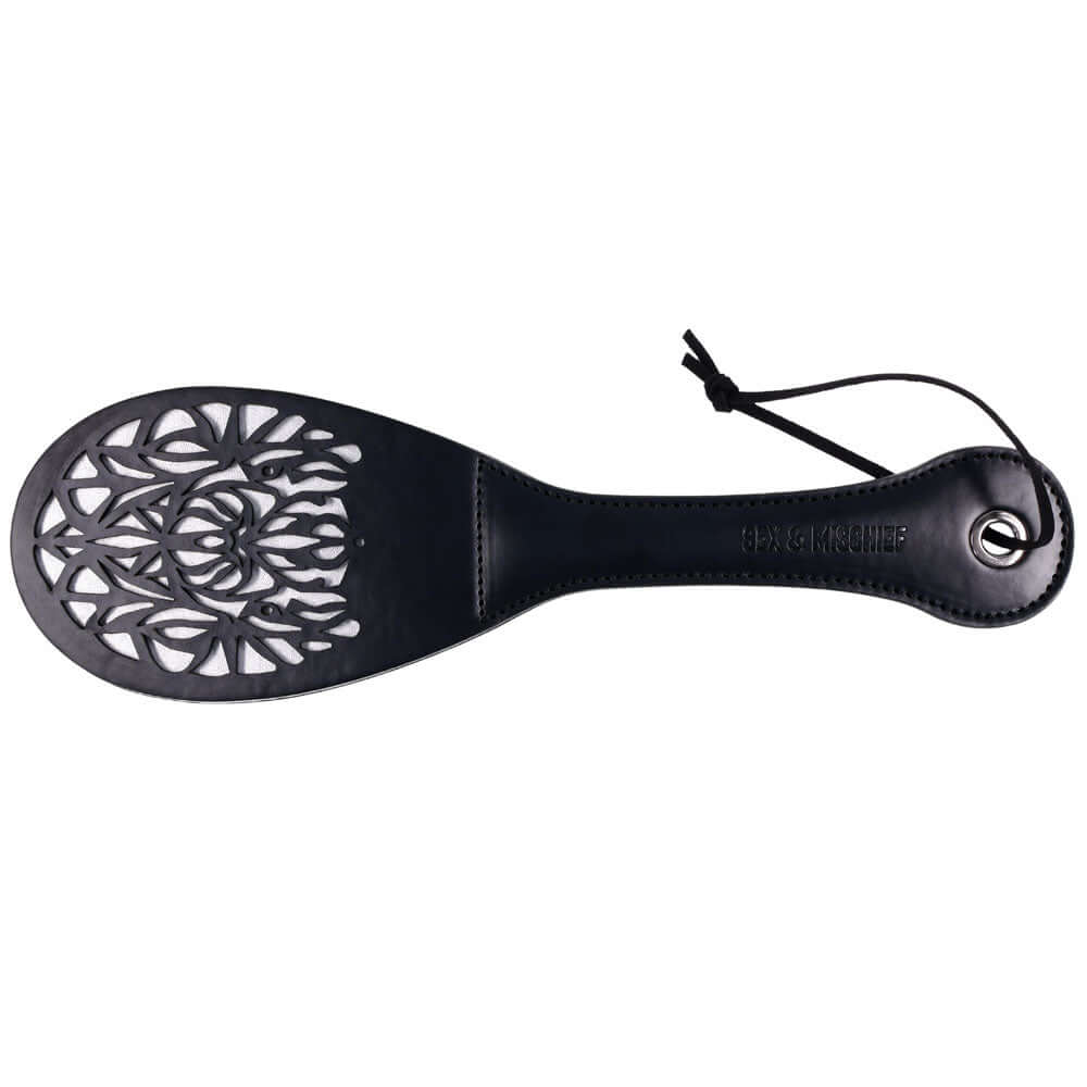 Sex & Mischief Lace Spanker - Black Spanking Paddle